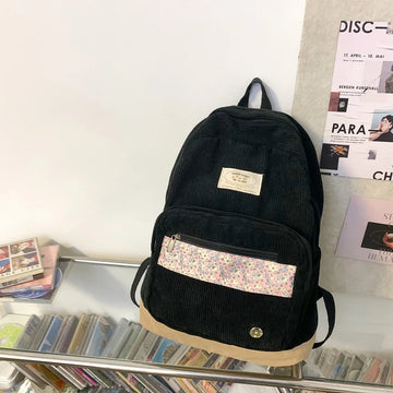 Kylethomasw Stripe Cute Corduroy Woman Backpack Schoolbag For Teenage Girls Boys  Harajuku Female Fashion Bag Student Lady Book Pack
